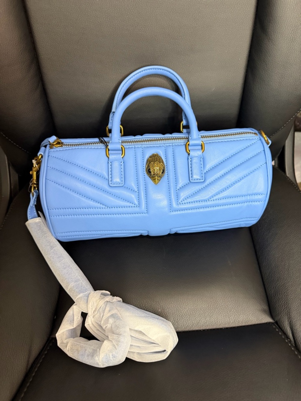 Kurt Geiger London Kensington UJ Quilted Leather Barrel Bag